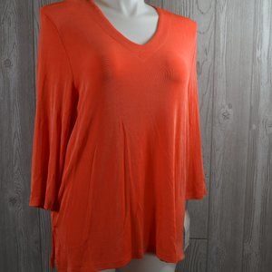 NWT Amanda Slinky Knit Top Shirt V Neck PL…